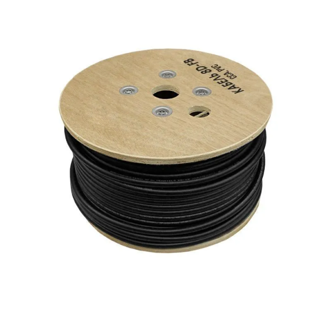 Кабель радиочастотный коаксиальный 8D-FB CCA 50 Ом, черный, 50 м.