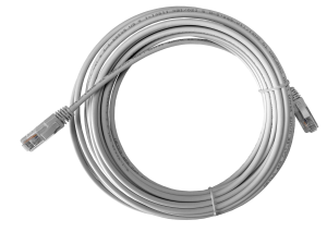 Патч корд 10 метров UTP4, медный, cat.5, кабель для интернета RJ45 с переходником RJ-45 на RJ-45 в комплекте, серый