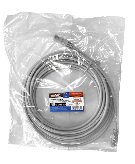 Патч корд 10 метров UTP4, медный, cat.5, кабель для интернета RJ45 с переходником RJ-45 на RJ-45 в комплекте, серый Патч корд 10 метров UTP4, медный, cat.5, кабель для интернета RJ45 с переходником RJ-45 на RJ-45 в комплекте, серый