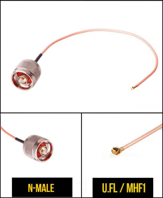 Комплект пигтейлов N-male - U.FL (IPEX), кабель RG178, 50 Ом, 20 см, 5 шт
