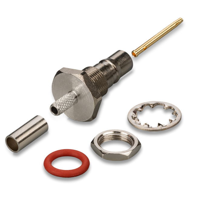 Разъем QMA-female под кабель RG174, RG178, RG316, обжимной под пайку, 4 шт.