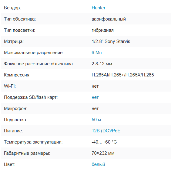 HN-BF5510DLP (2.8-12) IP видеокамера 6Mp Hunter