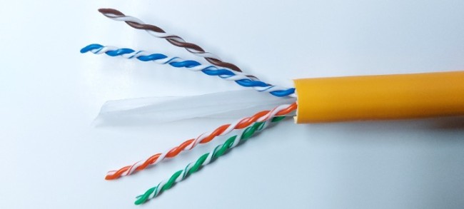 Кабель витая пара UTP, cat.6a 23AWG, 4 пары, LSZH, медный проводник, Eletec, внутренний, 5 метров