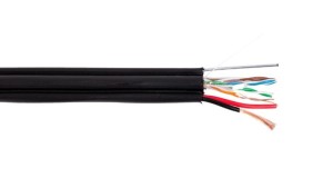 Кабель комбинированный FTP (экранированный), cat.5e, 4 пары медь + питание 2x1.0  уличный с тросом, 35 метров