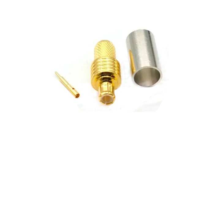 Разъем MCX-male под кабель RG58 (RG-58), 50 Ом, обжимной под пайку, 20 шт.