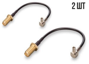 Комплект пигтейл - переходники TS9 - SMA-female из 2х штук из 2х штук для подключения внешней антенны к 3G/4G модемам, мобильным роутерам