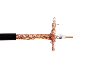 Кабель коаксиальный RG-58 A/U, медный проводник, моножильный, 50 Ом, экранированный, черный, 9 метров