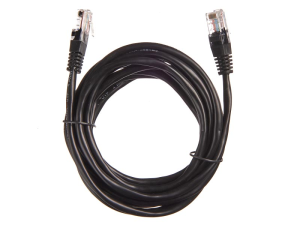 Патч корд 3 метра, UTP4, cat.5, медный, интернет кабель RJ45 с переходником RJ-45 на RJ-45 в комплекте, черный