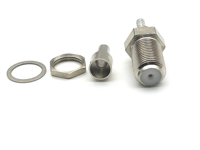 Разъем F-female под кабель RG174, RG178, RG316, 50 Ом, обжимной под пайку, 10 шт.