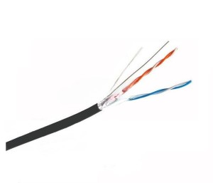 Кабель витая пара FTP (экранированный), cat.5e, 2 пары, уличный, медный проводник, Eletec, 5 метров