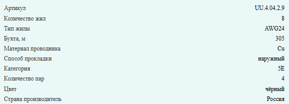 Кабель витая пара UTP, cat.5e, 4 пары (жила 0,51), уличный, Сарансккабель, 70 метров Кабель витая пара UTP, cat.5e, 4 пары (жила 0,51), уличный, Сарансккабель, 70 метров