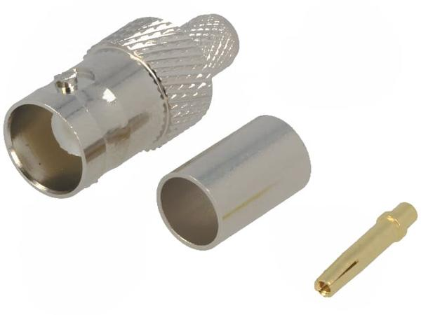 Разъем BNC-female под кабель RG58, обжимной под пайку, 20 шт.
