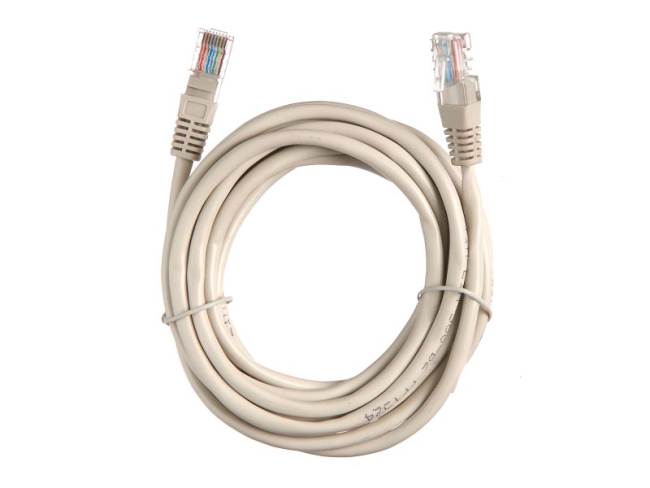 Патч корд 3 метра, UTP4, cat.5, медный, интернет кабель RJ45 с переходником RJ-45 на RJ-45 в комплекте, серый