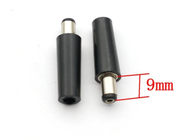 Разъем питания штекер 5,5х2,1 под пайку на кабель (подпружиненные контакты)