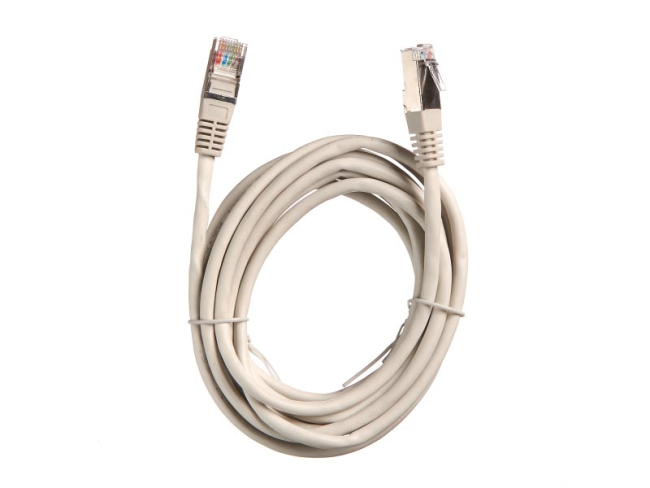 Патч корд 3 метра, FTP4, медный, cat.5e, кабель для интернета RJ45, сетевой кабель ethernet, с переходником RJ-45 на RJ-45 в комплекте, серый