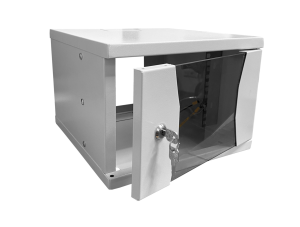 Шкаф настенный 10' 4U серия COMPACT (315х325х225), передняя дверь стекло, серый, Netko