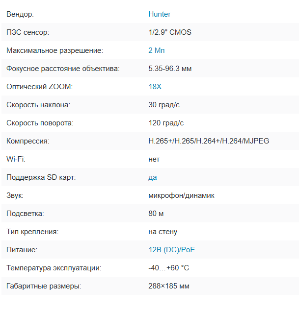 HN-IPZD307PX18e AI IP видеокамера 2Mp Hunter