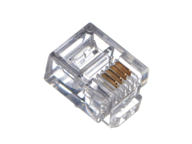 Коннектор для телефонного кабеля RJ-11 (6p4c), Netko, 200 шт.