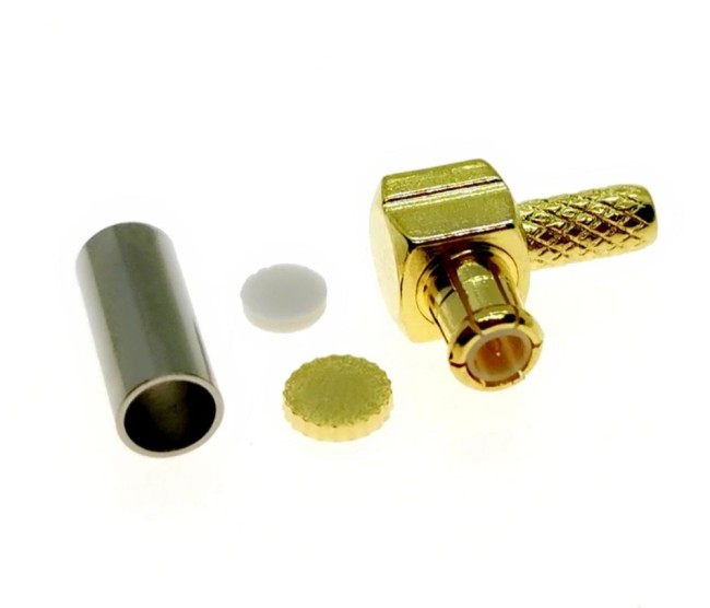 Угловой разъем N-female под кабель RG174, RG178, RG316, 50 Ом, с резиновой прокладкой, обжимной под пайку, 2 шт.