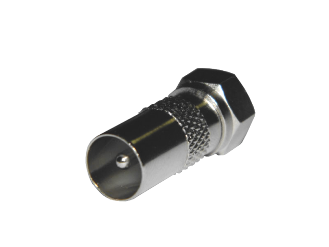 Переходник F-male - TV-разъем, цинк, никилевое покрытие, Netko, 2 шт