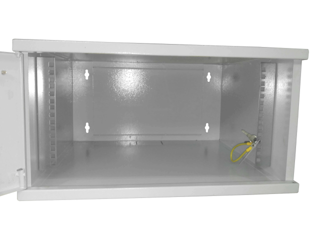 Шкаф настенный 19' 5U серия COMPACT (530х450х279), передняя дверь стекло, серый, Netko Шкаф настенный 19' 5U серия COMPACT (530х450х279), передняя дверь стекло, серый, Netko