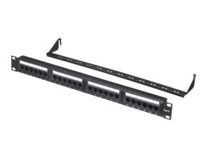 Патч-панель UTP, 19", 24 порта RJ45, cat.6, 1U, Dual Type, с органайзером