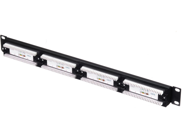 Патч-панель UTP, 19", 24 порта RJ45, cat.6, 1U, Dual Type, с органайзером