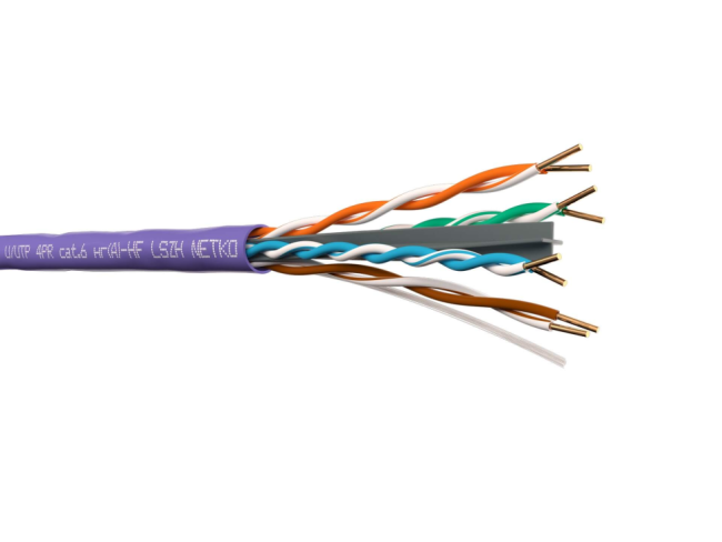 Кабель витая пара UTP4, cat.6, 23AWG, чистая медь, нг(А)-HF LSZH, проходит Fluke test, 60 метров