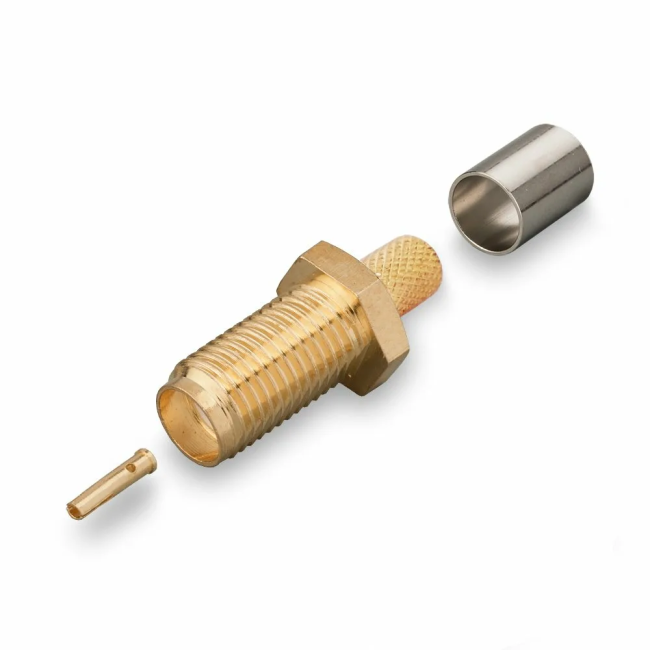 Разъем SMA-female под кабель 5D-FB (LMR-300, LMR-240, RG-8X), обжимной под пайку, 100 шт.