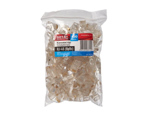 Коннектор RJ-45 (8p8c) cat.5е, для одножильного и многожильного кабеля, Netko, 20 шт.