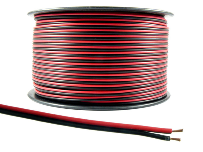 Кабель акустический 2x0.50мм2 (44x0.12мм), чистая медь, черно-красный, Netko, 100 метров