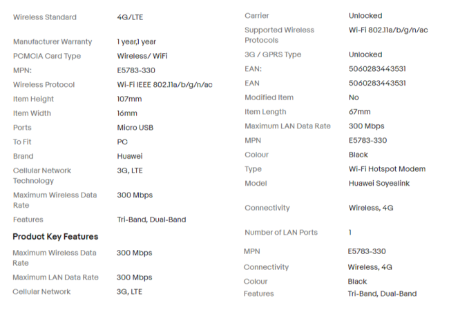 3G/4G Роутер Soyealink E5783-330 (под всех операторов), LTE cat.7 c WiFi 3G/4G Роутер Soyealink E5783-330 (под всех операторов), LTE cat.7 c WiFi