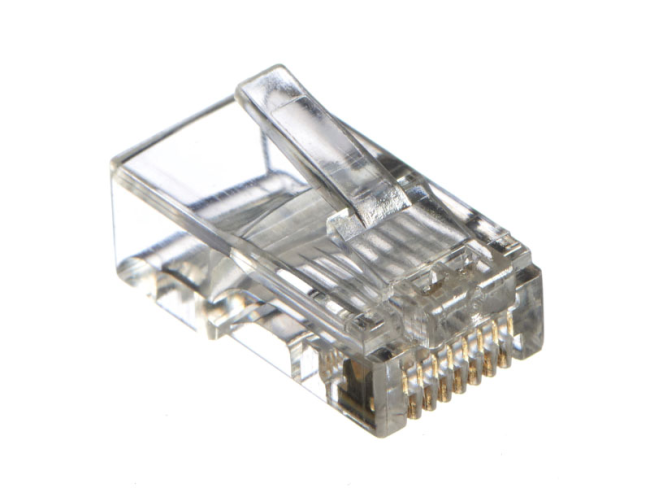 Коннектор RJ-45 (8p8c) cat.5е, для одножильного и многожильного кабеля, Netko, 50 шт. Коннектор RJ-45 (8p8c) cat.5е, для одножильного и многожильного кабеля, Netko, 50 шт.