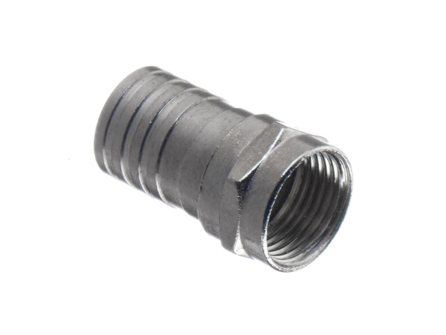 Разъём F-female (мама) на кабель RG-6 и SAT-703, без пина, обжимной (F660), Netko, 5 шт.