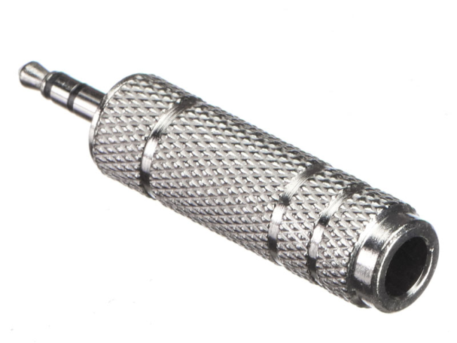 Переходник гнездо с 6.3 мм стерео на штекер 3.5 стерео, металл, Netko