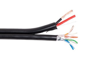 Кабель комбинированный FTP (экранированный), cat.5e, 4 пары, CCA проводник + питание 2x0.75, уличный, 120 метров