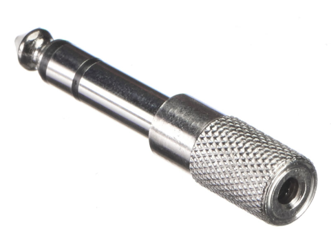 Переходник гнездо с 3.5мм стерео- штекер на 6.3 мм стерео, металл, Netko