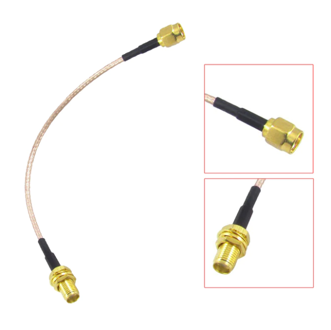 Комплект пигтейлов SMA-male - SMA-female, кабель RG316, 50 Ом, 15 см, 2 шт