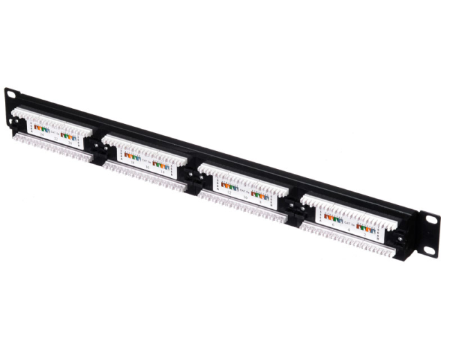 Патч-панель UTP, 19", 24 порта RJ45, cat.5е, 1U, 110 Type