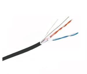 Кабель витая пара FTP (экранированный), cat.5e, 2 пары, уличный, медный проводник, Eletec, 130 метров