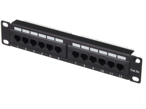 Патч-панель UTP, 10", 12 портов RJ45, cat.5е, 1U, 110 Type
