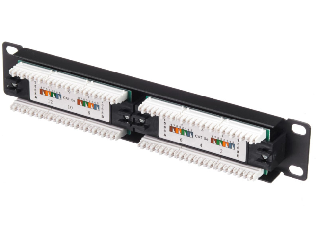Патч-панель UTP, 10", 12 портов RJ45, cat.5е, 1U, 110 Type