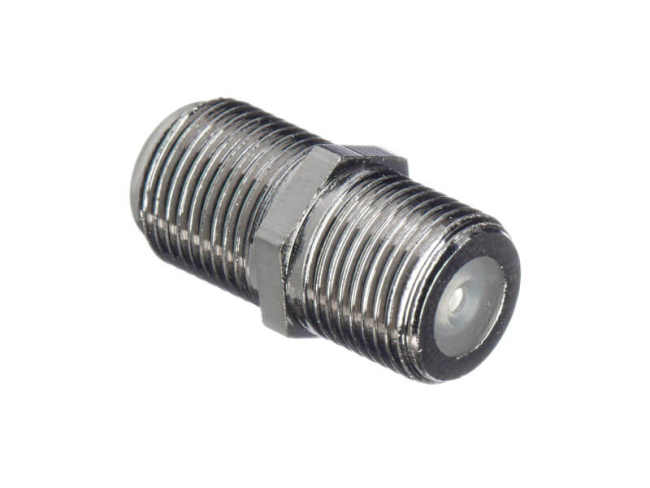 Переходник F-female - F-female, медный, никилевое покрытие, F120-46, Netko, 100 шт