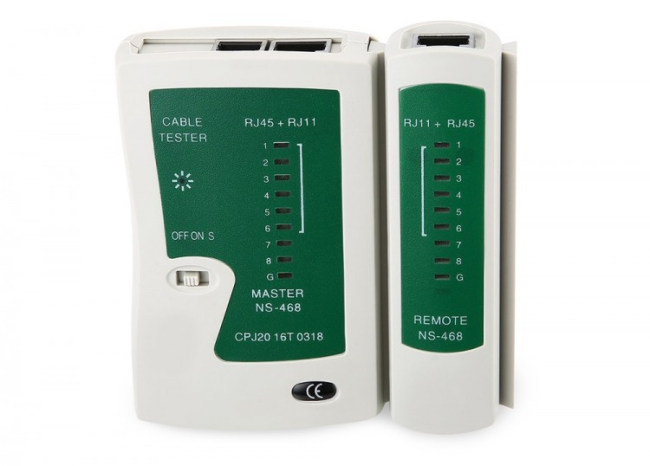 Кабельный тестер (LAN-тестер), RJ-45, RJ-11, RJ-12 с led-индикацией