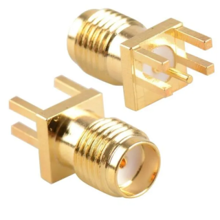 Разъем SMA-female на плату толщиной 1,6 мм под пайку, 2 шт. Разъем SMA-female на плату толщиной 1,6 мм под пайку, 2 шт.