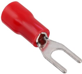 Вилочный кабельный наконечник SVS 1.25 - 6, диаметр 6.4мм, 0.5 - 1.5мм2, изолированный, красный, 100шт., Netko