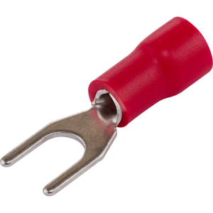 Вилочный кабельный наконечник SVS 1.25 - 5, диаметр 5.3мм, 0.5 - 1,5мм2, изолированный, красный, 100шт., Netko