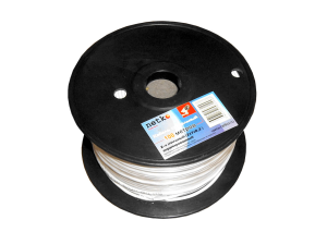 Кабель сигнальный, экранированный 8x0.22мм2 (7x0.2мм), пластиковая катушка, белый, Netko, 200 метров