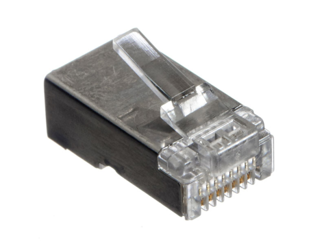 Коннектор RJ-45 (8p8c) cat.5е, экранированный, для одножильного и многожильного кабеля, 200 шт, Netko Коннектор RJ-45 (8p8c) cat.5е, экранированный, для одножильного и многожильного кабеля, 200 шт, Netko