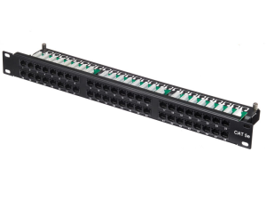 Патч-панель UTP, 19", 48 портов RJ45, cat.5е, 1U, Krone Type, компактная